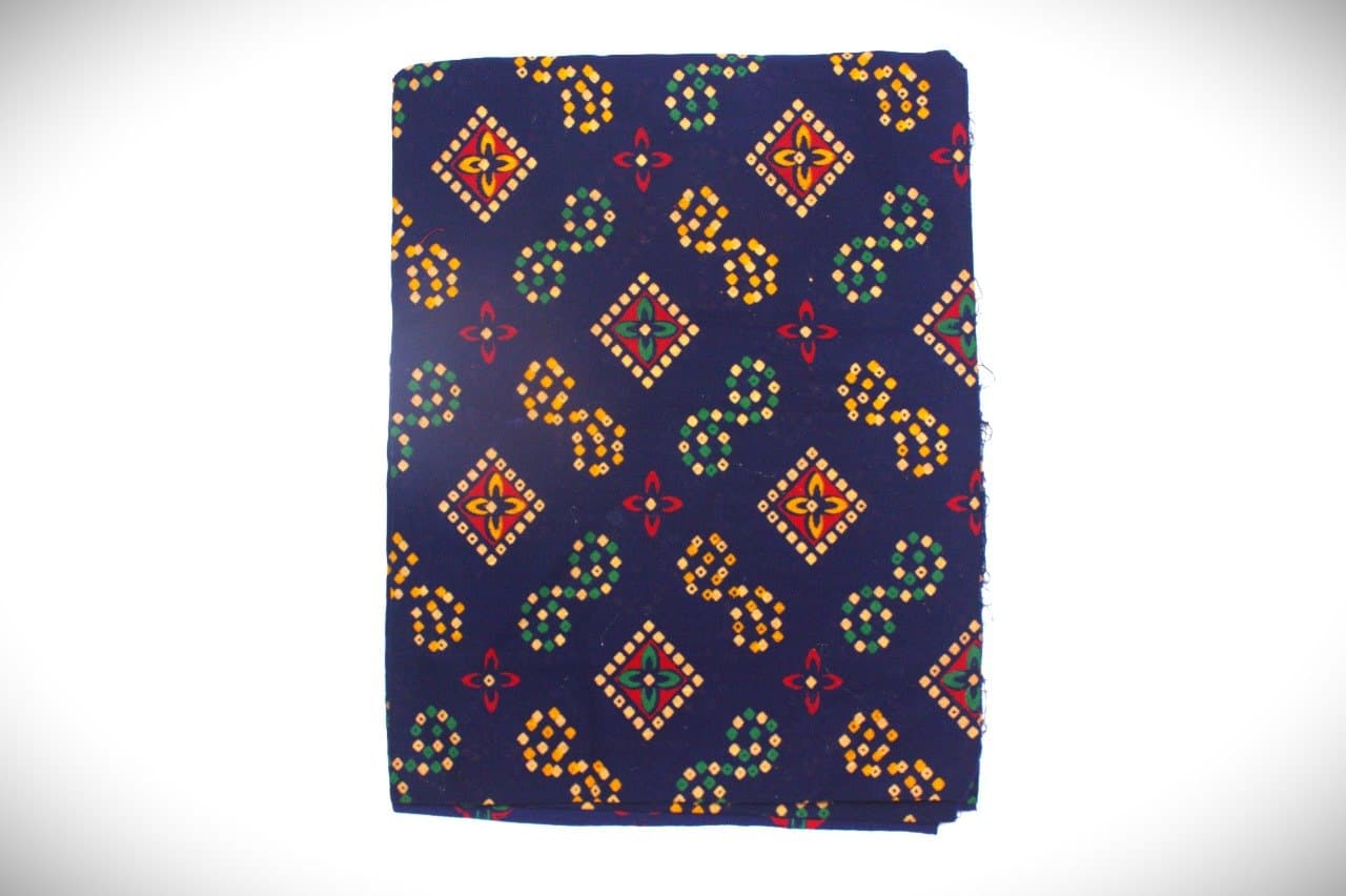 Navy Bandhani Print Cotton Fabric