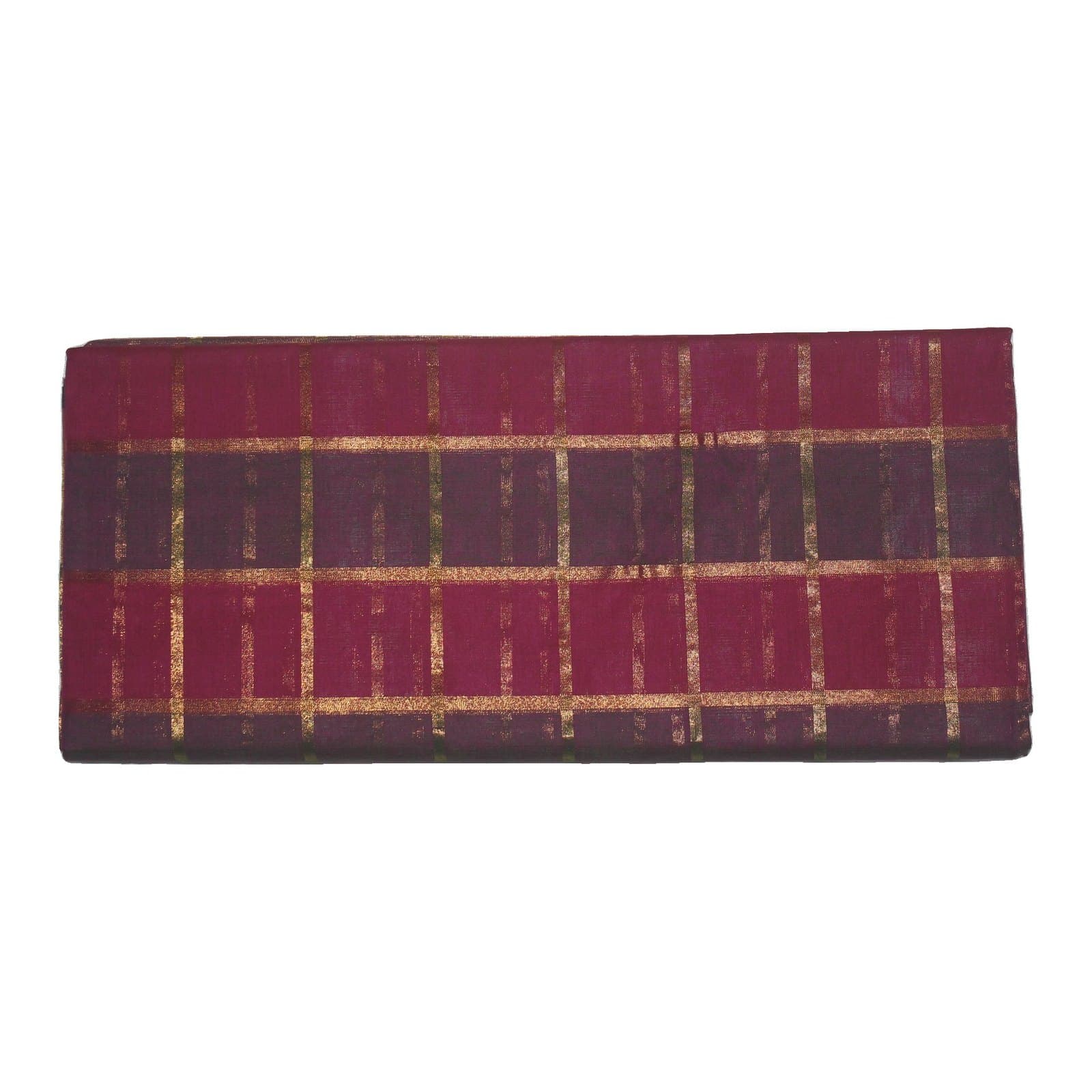 Magenta Zari Checked Saree