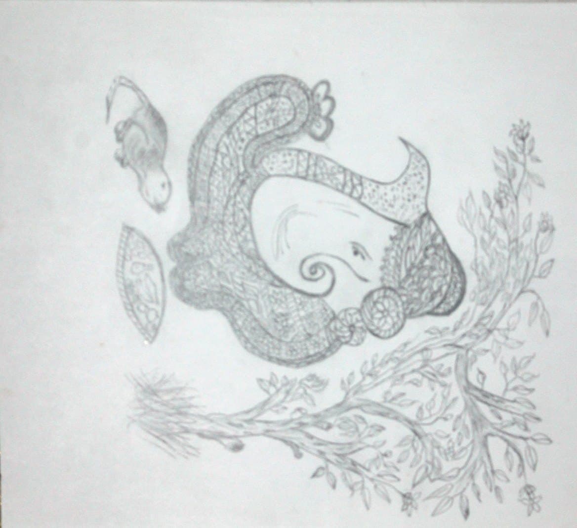 Stylised Ganesha Pencil Sketch