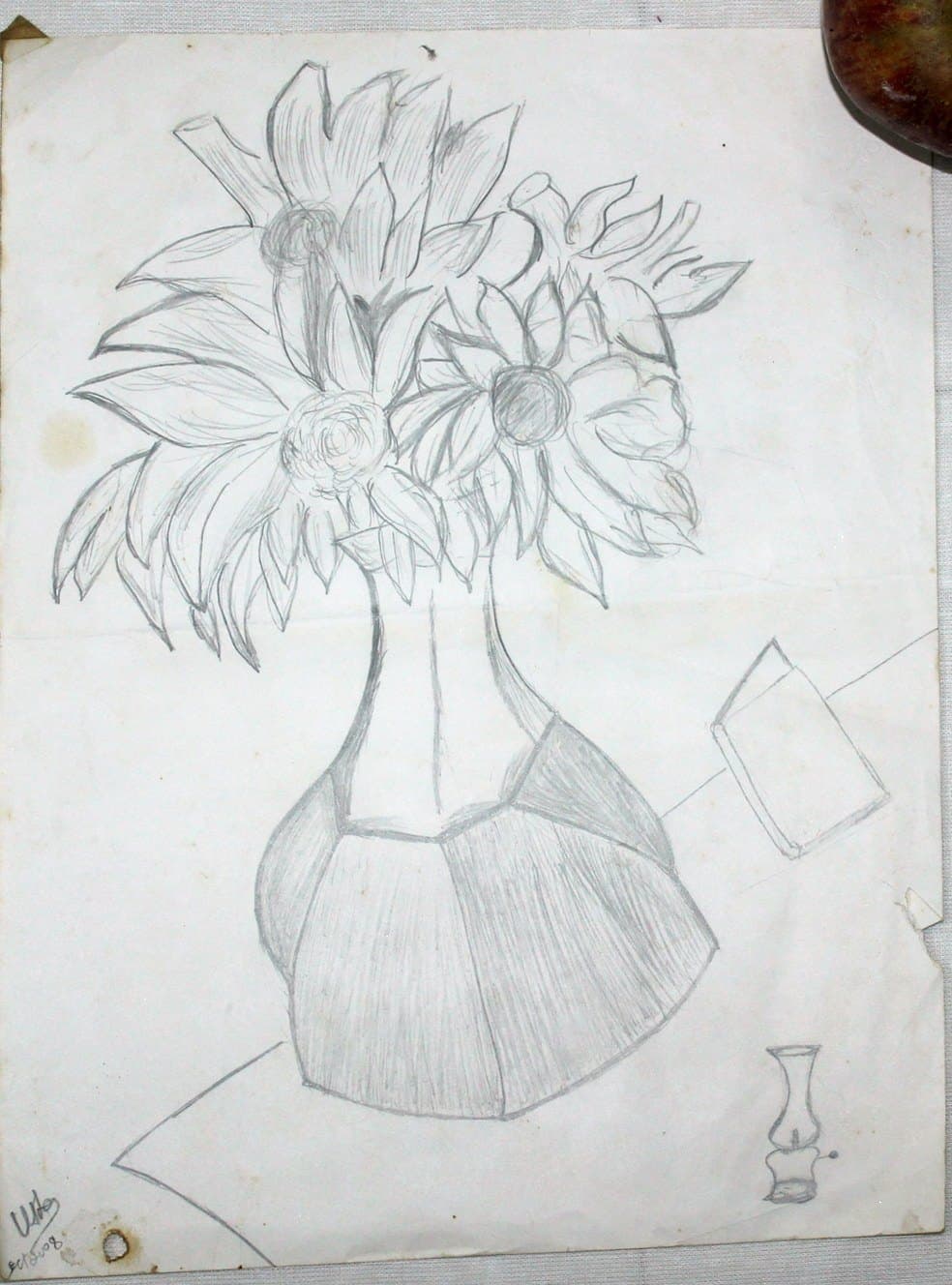 Flower Vase Pencil Sketch