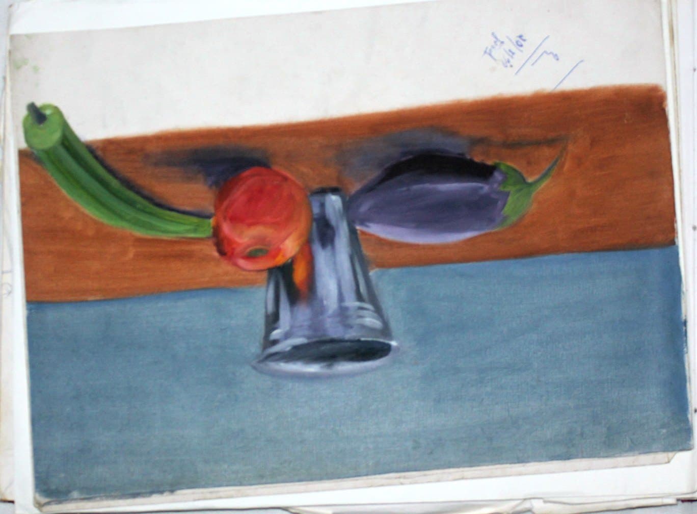 Vegetables & Glass Still Life Painting