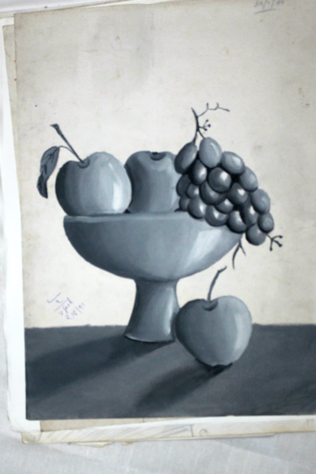 Fruit Bowl Monochrome Still Life