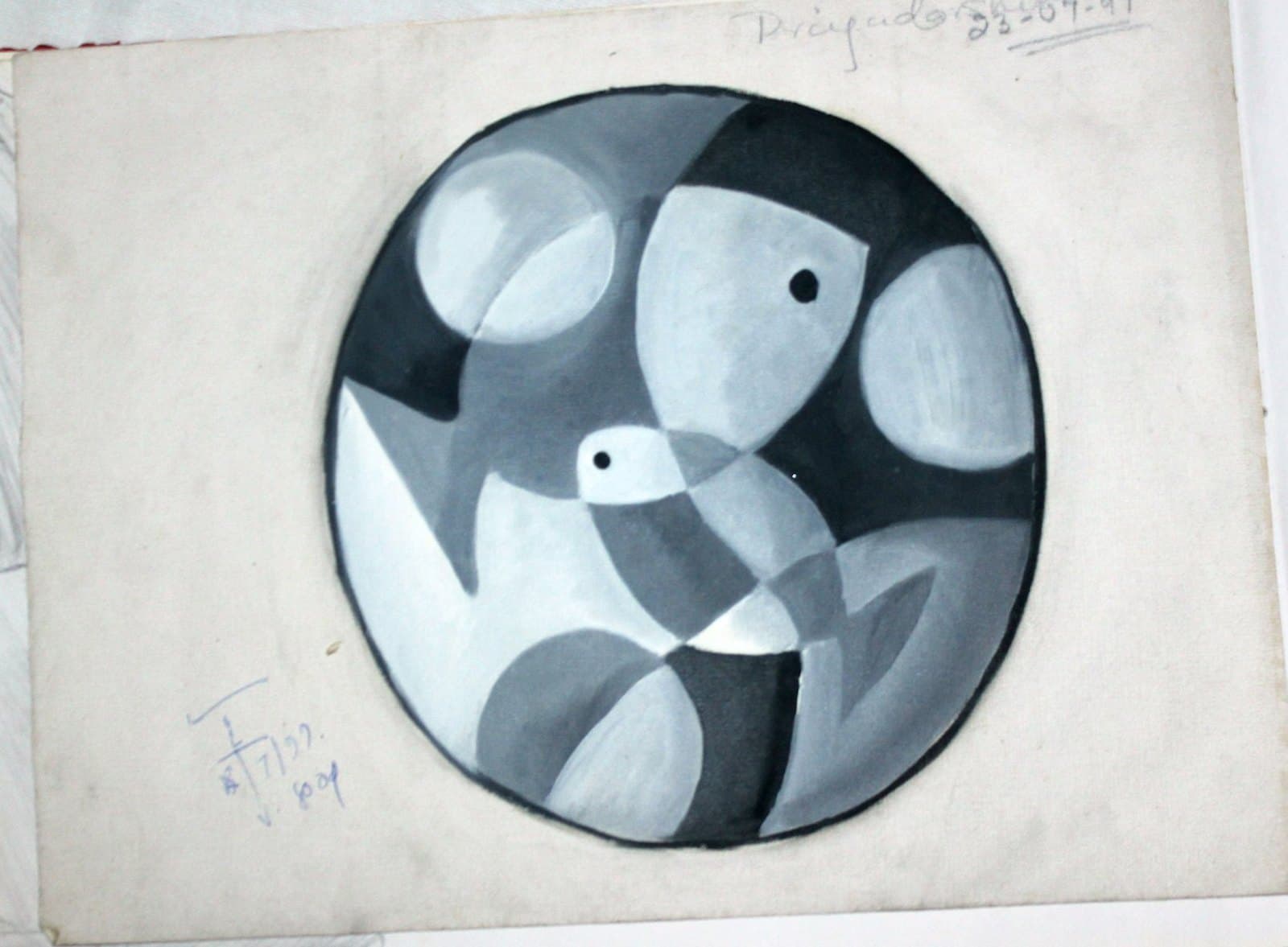 Abstract Circle Monochrome Study