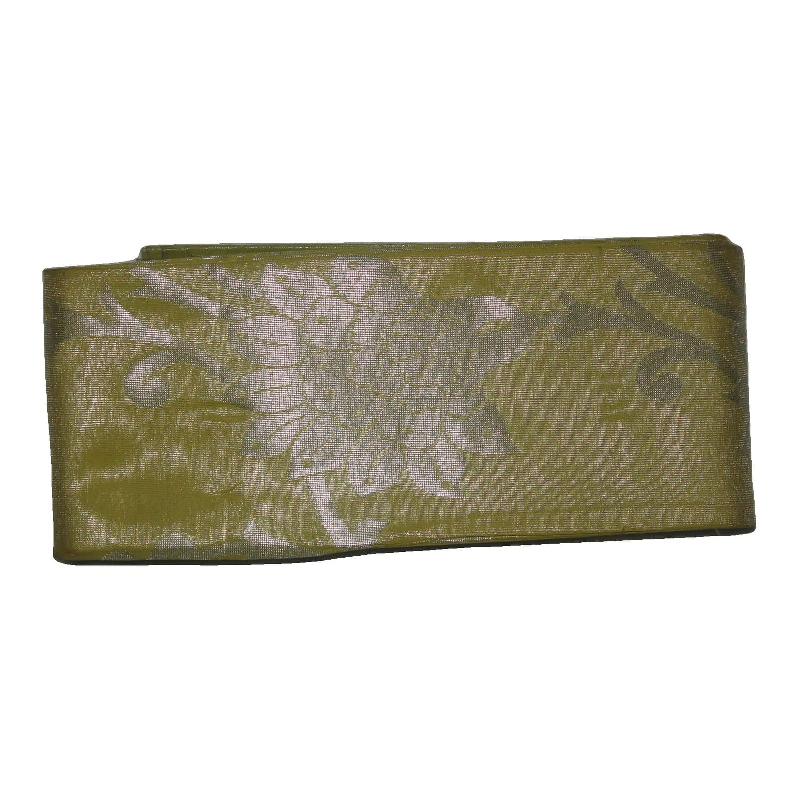Lime Green Floral Zari Woven Saree