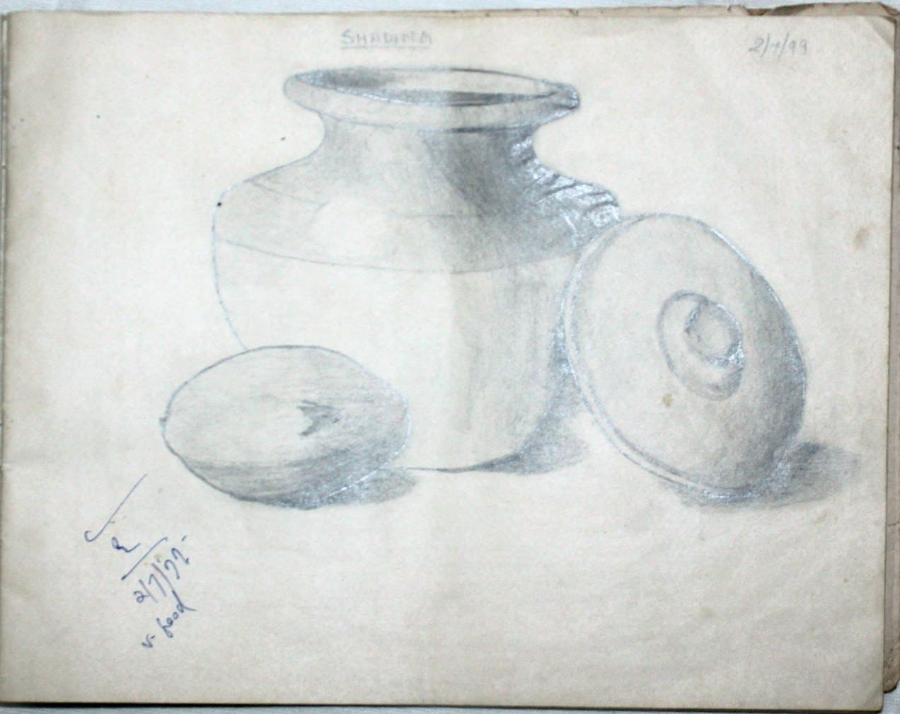 Pot Still Life Pencil Sketch